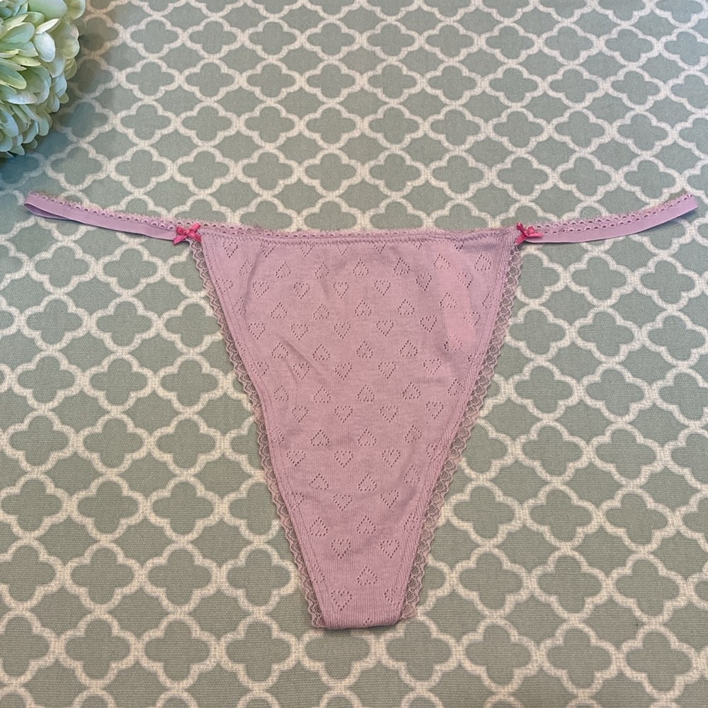 Victoria’s Secret Pointelle Heart Thong XL NWT